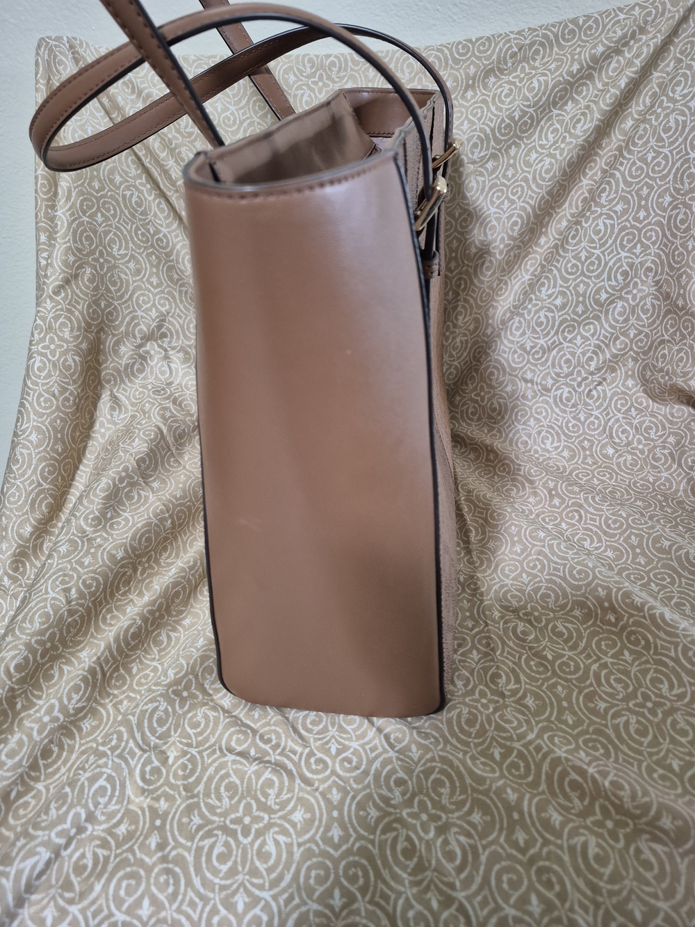 Michael Kors Brown Two-Tone MK Logo Tote - Picture 6 of 6